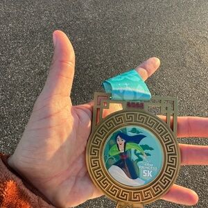 Disney Princess 5K Mulan Gold Medal with Teal Ribbon 2025